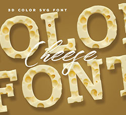 逼真的奶酪英文SVG字体：Cheese Color Font